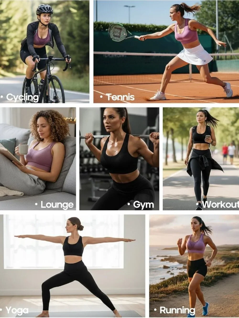 High Support Racerback Sports Bras for Women - Comfortable Workout Bra Pack
